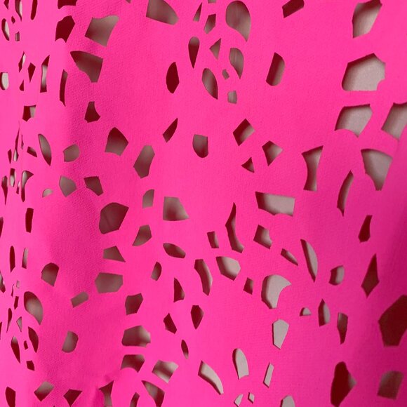 Focus By Shani Women's Pink/Beige Laser Cutout A-line Dress Size: 6 - Picture 5 of 7